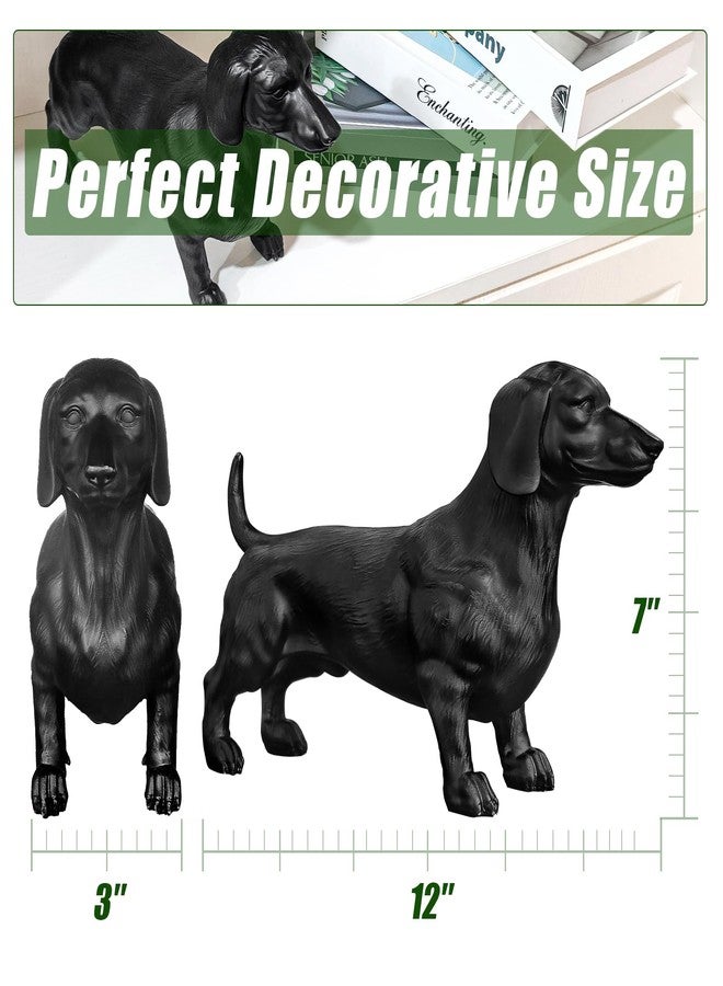 AttoShow Lifelike Dachshund Sculpture - Creative Wiener Dog Figurine Modern Home Decoration for Home Desk Shelf Decor, Cute Resin Animal Statue Collectible Gift for Dog Lovers - Image 2